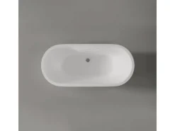 Abläufe^Bernstein Freistehende Badewanne ROMA PLUS 2.0 Acryl Weiß Matt 165x75x58 cm