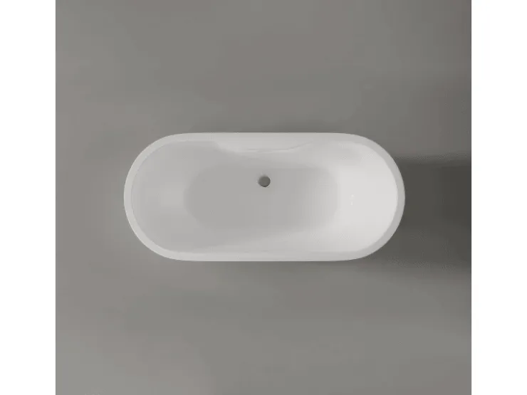 Abläufe^Bernstein Freistehende Badewanne ROMA PLUS 2.0 Acryl Weiß Matt 165x75x58 cm