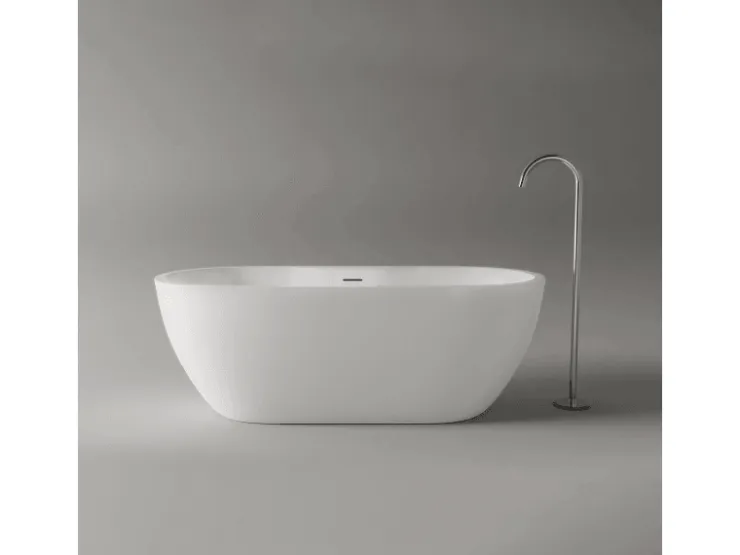 Abläufe^Bernstein Freistehende Badewanne ROMA PLUS 2.0 Acryl Weiß Matt 165x75x58 cm
