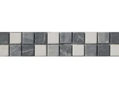 Bordüren - Fliesen* Bordüre Kronos Grau Weiß Mix 5 cm x 25 cm