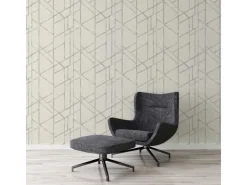 Bricoflor Musterfliesen^Art Déco Tapete in Weiß Silber 20er Jahre Vliestapete in Betonoptik Helle Mustertapete Geometrisch für Schlafzimmer