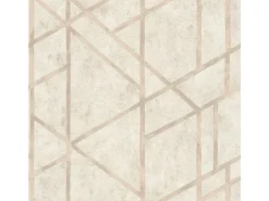 Bricoflor Musterfliesen^Art Déco Tapete Creme Gold Elegante Vliestapete Geometrisch für Schlafzimmer und Wohnzimmer Vlies Betontapete