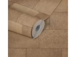 Bricoflor Musterfliesen^Braune Tapete In Mauer Optik Vlies Steintapete In Rostoptik Ideal Für Küche Und Wohnzimmer Vliestapete In Fliesenoptik