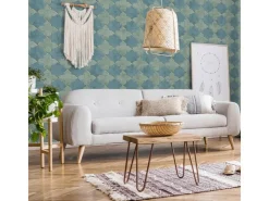 Bricoflor Musterfliesen^Fliesen Tapete Blau Türkis Orientalische Vlies Fliesentapete in Mosaik Optik Marokkanisch Arabische Vliestapete in Fliesenoptik für Küche