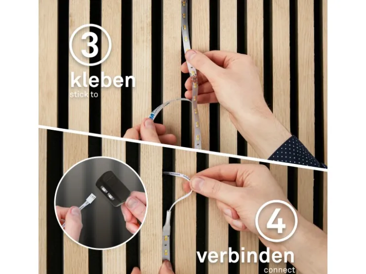 Akustikpaneele|Zubehör Für Paneele*Briloner LED Band Pimp your Panel Ergänzungs-Set RGB+W Dimmbar 2,6 m Weiß