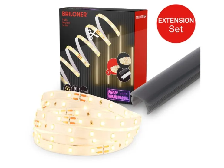 Akustikpaneele|Zubehör Für Paneele*Briloner LED Band Pimp your Panel Ergänzungs-Set Warmweiße Lichtfarbe 2,6 m Weiß