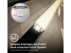 Akustikpaneele|Zubehör Für Paneele*Briloner LED Band Pimp your Panel Ergänzungs-Set Warmweiße Lichtfarbe 2,6 m Weiß