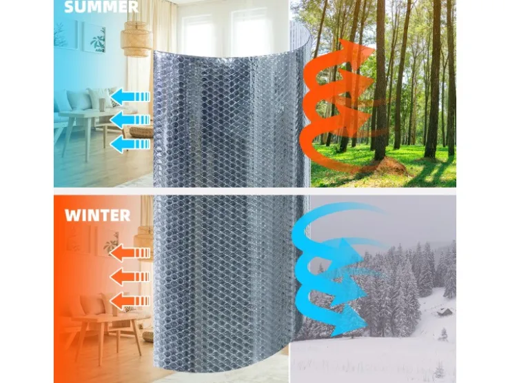 CCLIFE Dämmstoffe^Isolante Termico Riflettente 1x10m 3-4mm Isolante Termoriflettente Termosifoni Bolla Lamina Isolante Pannelli isolanti Termici 10㎡