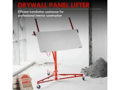 CCLIFE Bauzubehör^Plattenheber Klappbar für Trockenbau und Rigipsplatten XXL Plattenlift bis 68 kg Höhe 140-350 cm 3 Räder mit Feststellbremse Rot