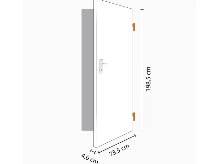 Classen Zimmertüren^Zimmertür Weiß lackiert (ähnl. Weiß RAL-Farben) 73,5 cm x 198,5 cm Re