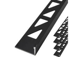 Dalsys Fliesenzubehör|Wandfliesen^Fliesenschiene Aluminium 5x 2,5m x 10mm Winkelprofil Schwarz