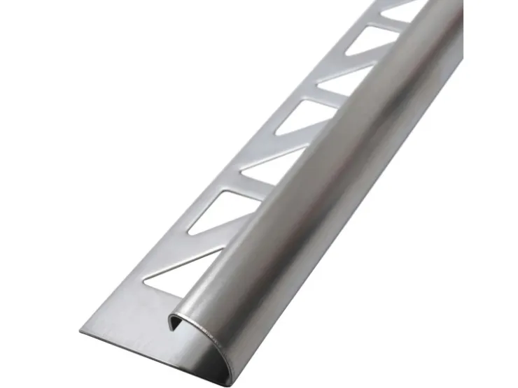 Dalsys Fliesenzubehör^Fliesenschiene Viertelkreis 2,5m x 8mm Edelstahl Gebürstet Silber Gebürstet