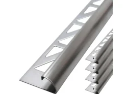 Dalsys Fliesenzubehör^Fliesenschiene Viertelkreis 5x 2,5m x 8mm Edelstahl Gebürstet Silber Gebürstet