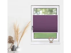 Deco-Raum Terrassentüren^Plissee Basic ohne Bohren 100x210cm Blickdicht Klemmfix Lila
