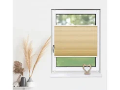 Terrassentüren*Deco-Raum Plissee Basic ohne Bohren 45x150cm Blickdicht Klemmfix Beige