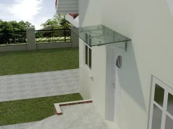 Dein Bau Projekt Vordächer^Glasvordach Elbrus Klarglas VS-Glas 175 x 90 cm