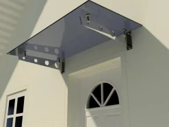 Dein Bau Projekt Vordächer^Glasvordach Model Schwert Grauglas VS-Glas 275 x 120 cm