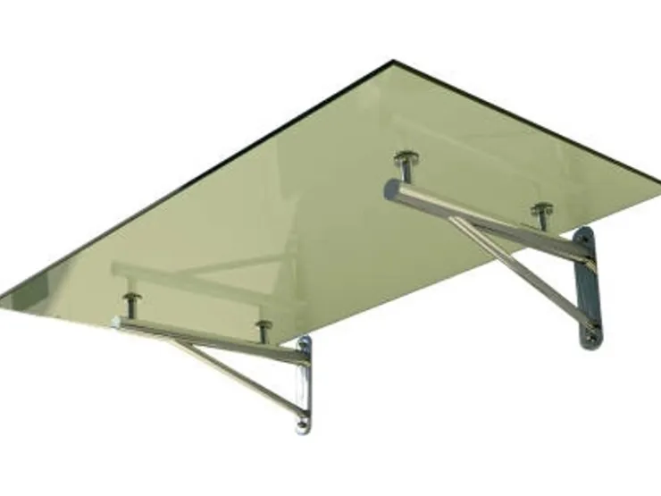 Dein Bau Projekt Vordächer^Glasvordach Elbrus Klarglas VS-Glas 200 x 90 cm