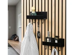 Denpanels Zubehör Für Paneele|Akustikpaneele^Regal schwarz mit 4 Stiften 21,5 cm inkl. Schrauben