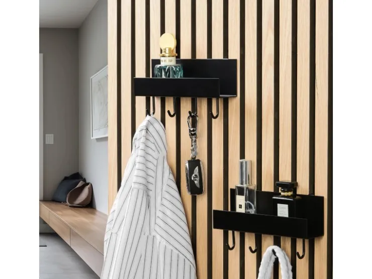 Denpanels Zubehör Für Paneele|Akustikpaneele^Regal schwarz mit 4 Stiften 21,5 cm inkl. Schrauben
