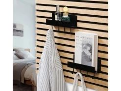 Denpanels Zubehör Für Paneele|Akustikpaneele^Regal schwarz mit 4 Stiften 21,5 cm inkl. Schrauben