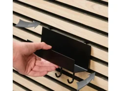Denpanels Zubehör Für Paneele|Akustikpaneele^Regal schwarz mit 4 Stiften 21,5 cm inkl. Schrauben