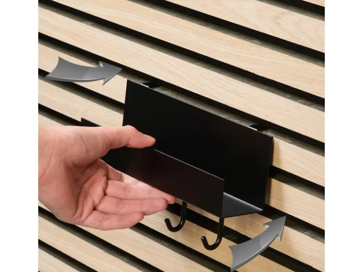 Denpanels Zubehör Für Paneele|Akustikpaneele^Regal schwarz mit 4 Stiften 21,5 cm inkl. Schrauben
