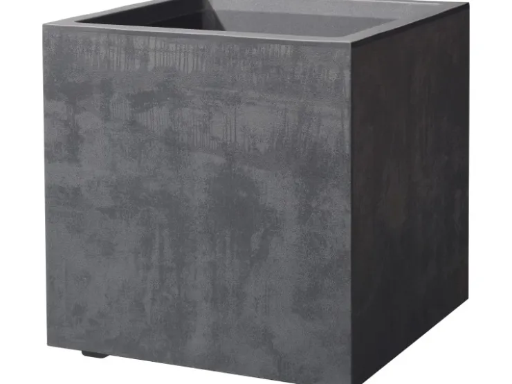 Deroma Abläufe^Pflanzkübel Cubo Millennium 39 cm x 39 cm x 39 cm Anthrazit