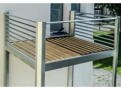 Balkone^Designbalkon Standard 288 x 236 x 290cm Holzboden mit Lamellengeländer