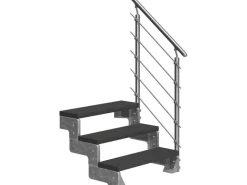 Außentreppen|Handläufe*Dolle Außentreppe Gardentop 3 TRIMAX-Stufen 100 cm + Geländer Anthrazit