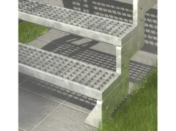 Außentreppen*Dolle Außentreppe Gardentop 12 Gitterroststufen 100 cm + Alu-Geländer