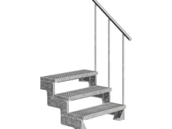 Außentreppen*Dolle Außentreppe Gardentop 3 Gitterroststufen 80 cm inkl. Geländer