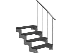 Außentreppen*Dolle Außentreppe Gardentop 4 TRIMAX-Stufen 100 cm + Alu-Geländer Anthrazit