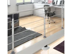 Dolle Handläufe^Geländer-Komplettset 150 cm Bodenmontage Aluminium