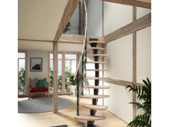 Dolle Innentreppen^Mittelholmtr. Berlin Eiche Weiß Anthrazit GH 292 cm Variabel 64 cm FSC®