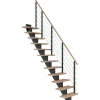 Dolle Innentreppen^Mittelholmtr. Frankfurt Eiche Weiß Anthr. GH bis 258 cm Gerade 65 cm FSC®