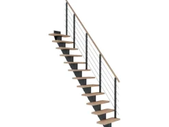Dolle Innentreppen^Mittelholmtr. Frankfurt Eiche Weiß Anthr. GH bis 258 cm Gerade 65 cm FSC®