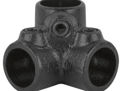 Möbelbauplatten^Dreiweg-Eckstück 90° für Stahlrohr Ø 2,7 cm Schwarz Matt