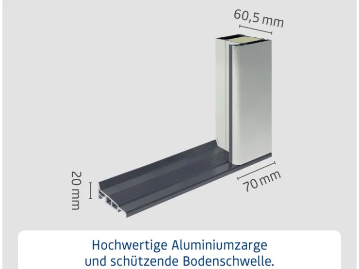 EcoStar Haustüren^Haustür Isopro IP 010 110 cm x 210 cm DIN L Graualuminium