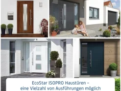 EcoStar Haustüren^Haustür Isopro IP 010 110 cm x 210 cm DIN L Graualuminium