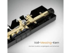 Abläufe^Emke Duschsystem mit Thermostat Mattschwarz Regendusche 3 Wasserstrahlarten Handbrause und Regendusche