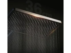 Abläufe^Emke Duschsystem Regendusche Anthrazit Matt LED-Anzeige Glasablage Duschsystem mit Thermostat mit 3+1 Elternteil und Kind Handbrause