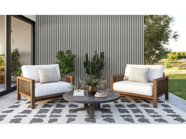 Akustikpaneele|Dekor-Paneele* Equipped Wandpaneel WPC Outdoor 2350 mm x 219 mm x 26 mm Weiß