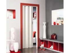 Falttüren*Grosfillex Falttür Spacy Dekor 84 cm x 205 cm Weiß Glänzend