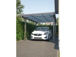 Floraworld Abläufe^Flachdach-Einzelcarport Aluminium Anthrazit 300 cm x 496 cm