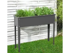 Floraworld Abläufe^Hochbeet Season 100 cm x 40 cm x 80 cm Anthrazit
