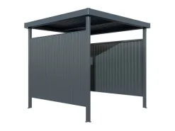 Floraworld Abläufe^Multifunktionsunterstand Smoke Vorderseite Offen 204 x 214 x 214 cm