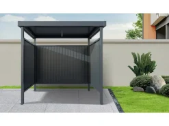 Floraworld Abläufe^Multifunktionsunterstand Smoke Vorderseite Offen 204 x 214 x 214 cm