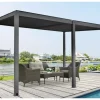 Floraworld Abläufe^Pergola mit Lamellendach Anthrazit 400 cm x 310 cm