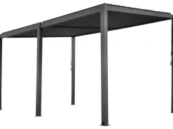 Floraworld Abläufe^Pergola mit Lamellendach Anthrazit 400 cm x 310 cm